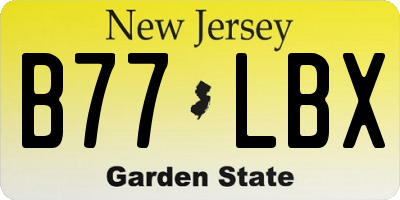 NJ license plate B77LBX