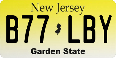 NJ license plate B77LBY