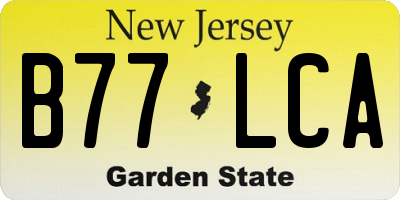NJ license plate B77LCA