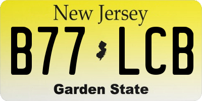 NJ license plate B77LCB