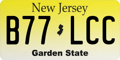 NJ license plate B77LCC