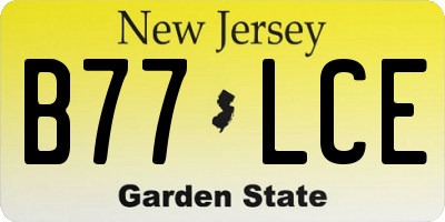 NJ license plate B77LCE
