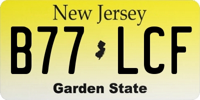 NJ license plate B77LCF