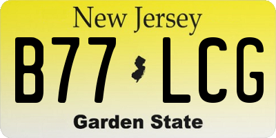 NJ license plate B77LCG