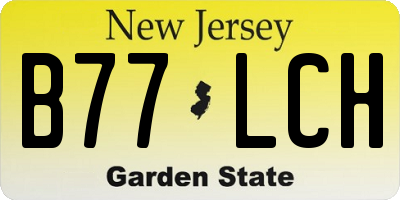 NJ license plate B77LCH