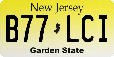 NJ license plate B77LCI