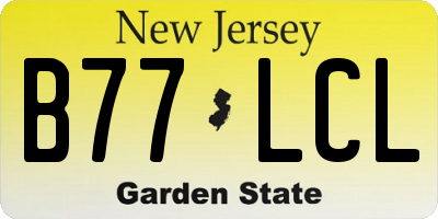 NJ license plate B77LCL