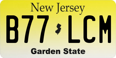 NJ license plate B77LCM
