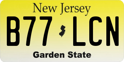 NJ license plate B77LCN
