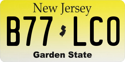 NJ license plate B77LCO
