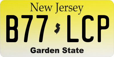 NJ license plate B77LCP