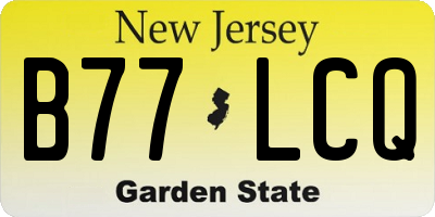 NJ license plate B77LCQ