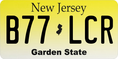 NJ license plate B77LCR