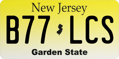 NJ license plate B77LCS