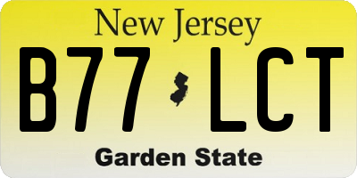 NJ license plate B77LCT