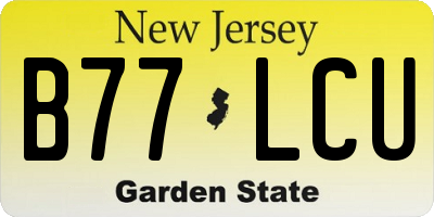 NJ license plate B77LCU
