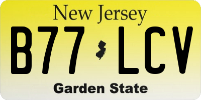 NJ license plate B77LCV