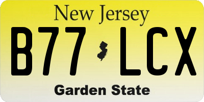 NJ license plate B77LCX