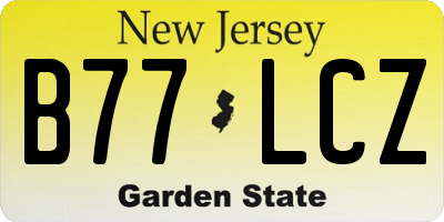 NJ license plate B77LCZ