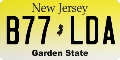 NJ license plate B77LDA