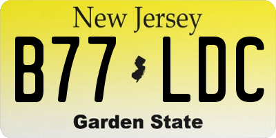 NJ license plate B77LDC