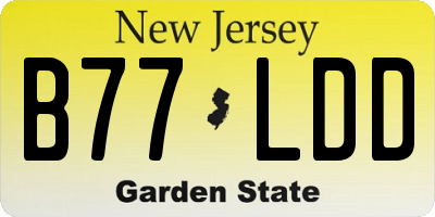 NJ license plate B77LDD