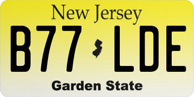 NJ license plate B77LDE