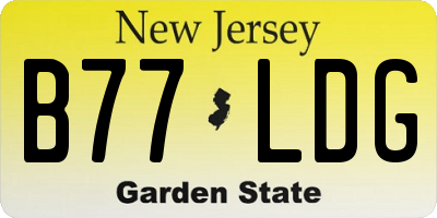 NJ license plate B77LDG