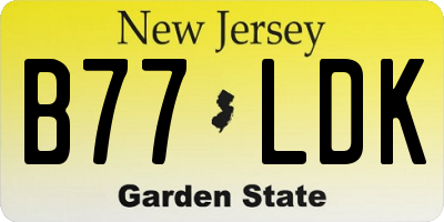 NJ license plate B77LDK