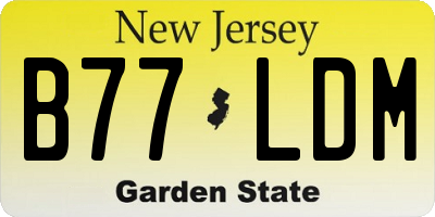 NJ license plate B77LDM