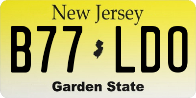 NJ license plate B77LDO