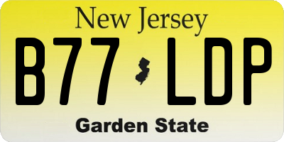 NJ license plate B77LDP