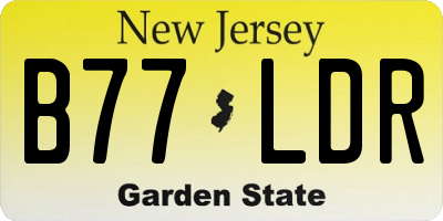 NJ license plate B77LDR