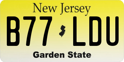 NJ license plate B77LDU
