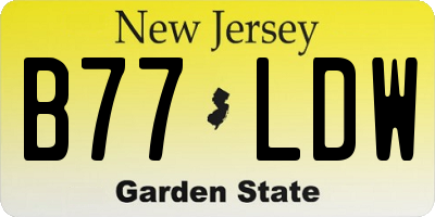 NJ license plate B77LDW