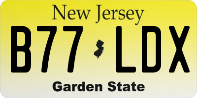 NJ license plate B77LDX