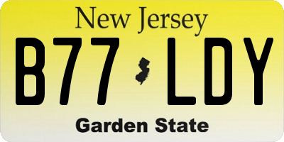 NJ license plate B77LDY