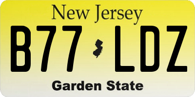 NJ license plate B77LDZ