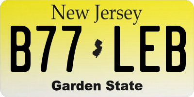 NJ license plate B77LEB