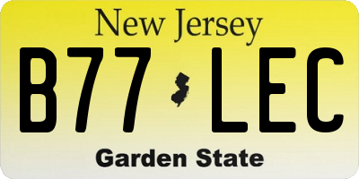 NJ license plate B77LEC