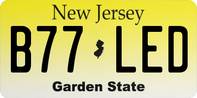 NJ license plate B77LED