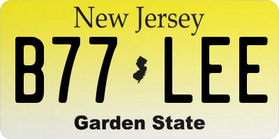 NJ license plate B77LEE