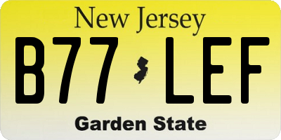 NJ license plate B77LEF