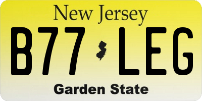 NJ license plate B77LEG