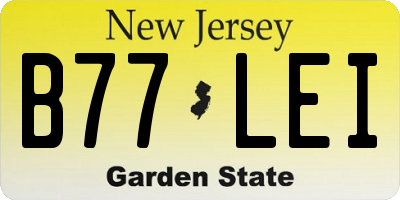 NJ license plate B77LEI
