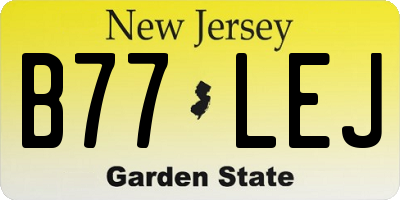 NJ license plate B77LEJ