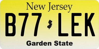 NJ license plate B77LEK