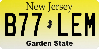 NJ license plate B77LEM