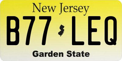 NJ license plate B77LEQ