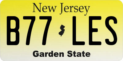 NJ license plate B77LES